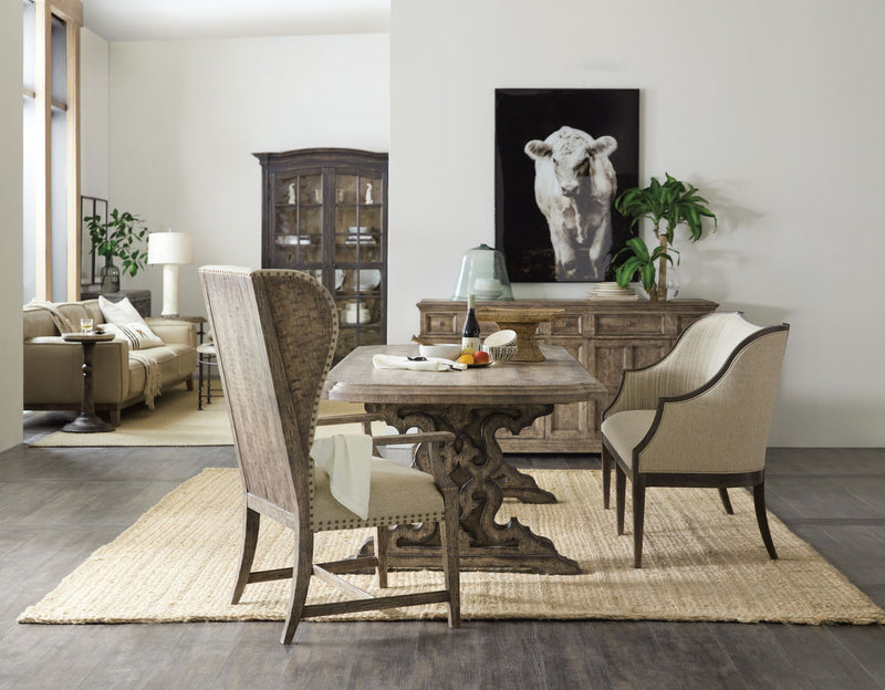 La Grange - Le Vieux 86" Double Pedestal Table With 2-18" Leaves