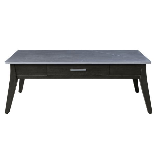 Zemocryss - Coffee Table - Marble & Dark Brown Finish - Grand Furniture GA