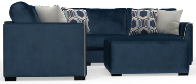 Jetson - 3 Piece Sectional With Comfort Coil Seat Cushions, 6 Included Accent Pillows & Cocktail Ottoman - Nile