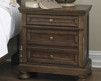 Flynnter - Medium Brown - Two Drawer Night Stand.