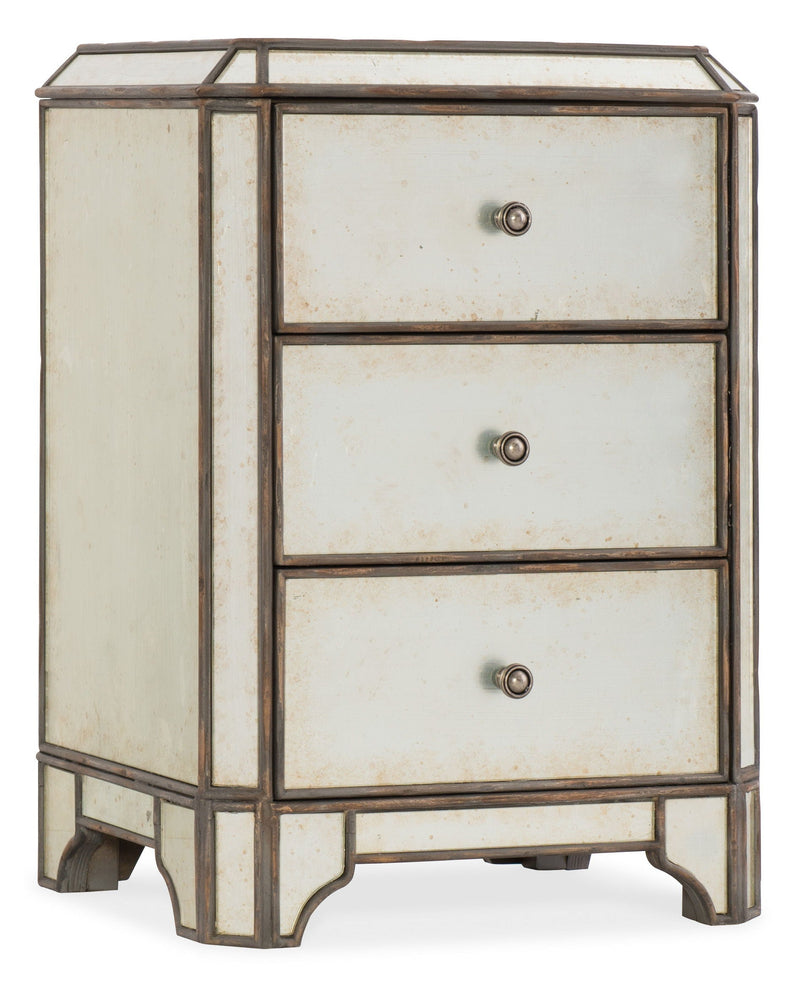 Arabella - Mirrored 3-Drawer Nightstand - Accent Nightstands - Grand Furniture GA