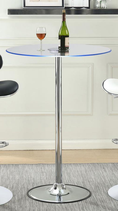 Thea - Led Bar Table - Chrome and Clear.