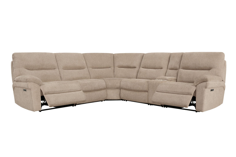 Bryant - 6 Piece Modular Power Reclining Sectional with Power Headrests and Entertainment Console