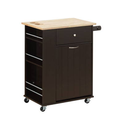 Zina - Kitchen Cart - Natural & Wenge - Grand Furniture GA