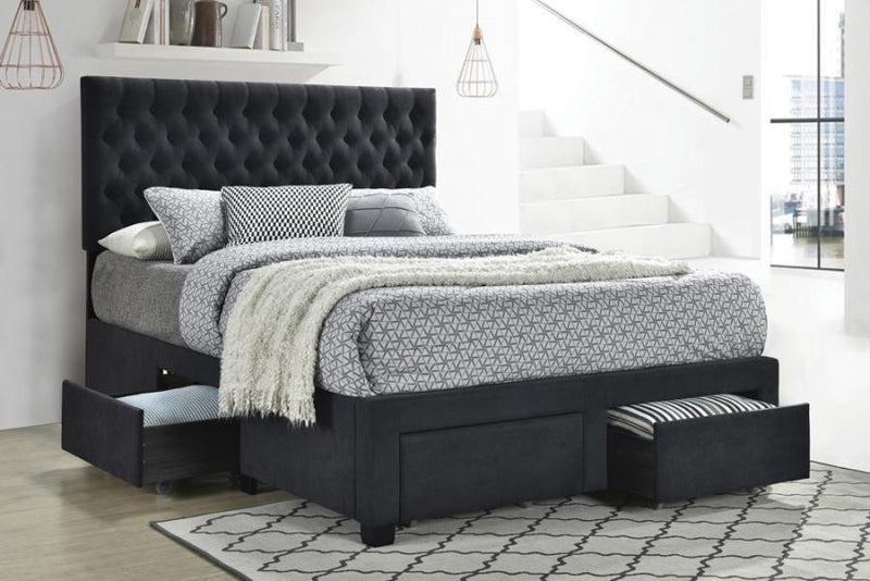 Soledad - 4-drawer Button Tufted Storage Bed