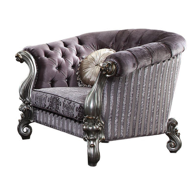 Versailles - Chair - Velvet & Antique Platinum - 39" - Grand Furniture GA