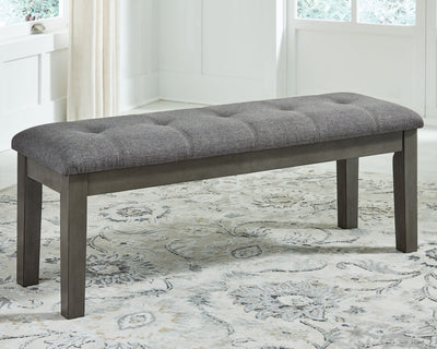 Hallanden - Black / Gray - Large Uph Dining Room Bench.