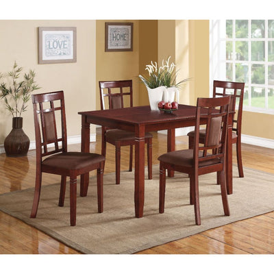 Sonata - Dining Table - Cherry & Chocolate Microfiber - Grand Furniture GA