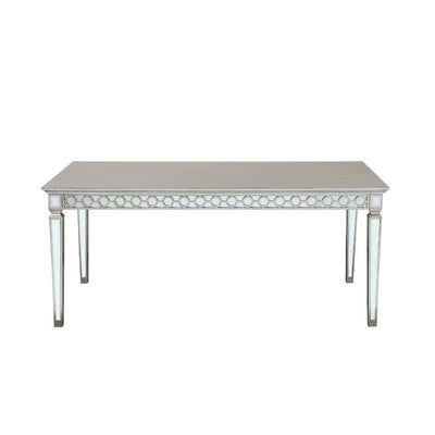 Varian - Dining Table - Mirrored & Antique Platinum - 30" - Grand Furniture GA