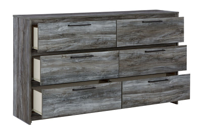 Baystorm - Gray - Six Smooth Drawer Dresser.