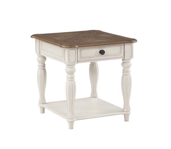 Florian - End Table - Oak & Antique White Finish - Grand Furniture GA