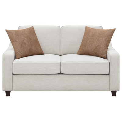 Christine - Upholstered Cushion Back Loveseat - Beige - Grand Furniture GA