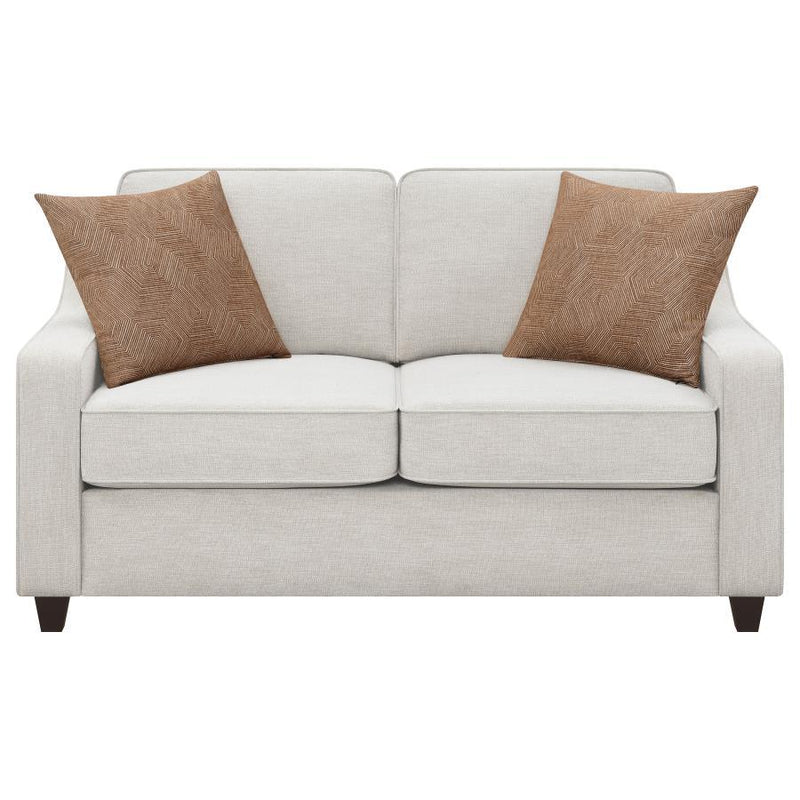 Christine - Upholstered Cushion Back Loveseat - Beige - Grand Furniture GA