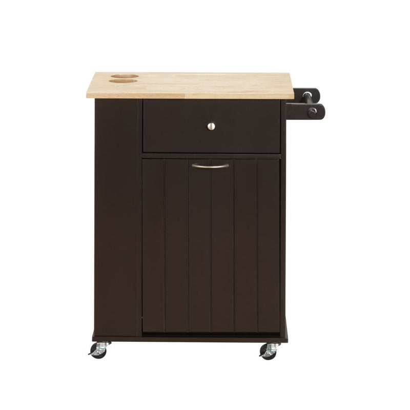 Zina - Kitchen Cart - Natural & Wenge - Grand Furniture GA