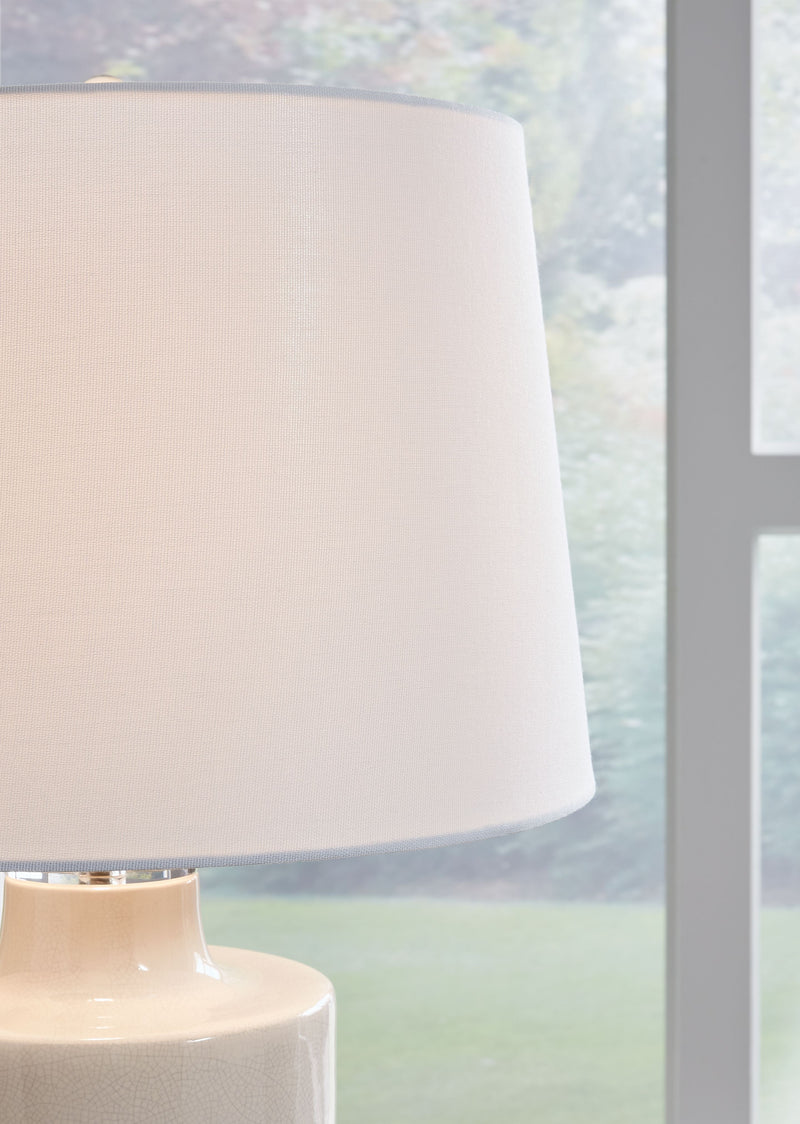Cylener - Off White - Ceramic Table Lamp.