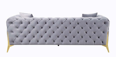 Jelanea - Sofa - Gray Velvet & Gold Finish