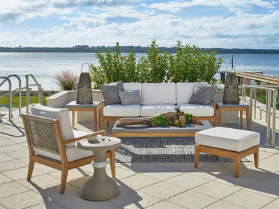 Coastal Living Outdoor - Chesapeake Ottoman - Light Brown.