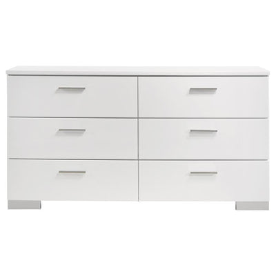 Felicity - 6-Drawer Dresser - Glossy White.