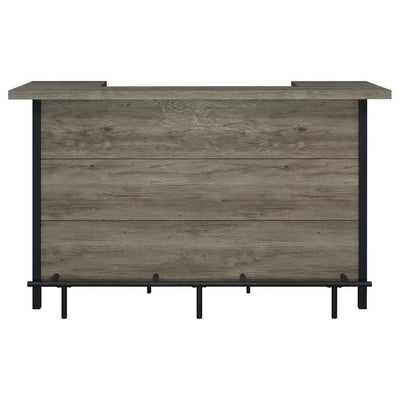 Bellemore - Bar Unit With Footrest - Grey Driftwood and Black.