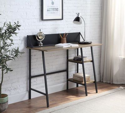 Garima - Writing Desk - Rustic Oak & Black Finish - Grand Furniture GA