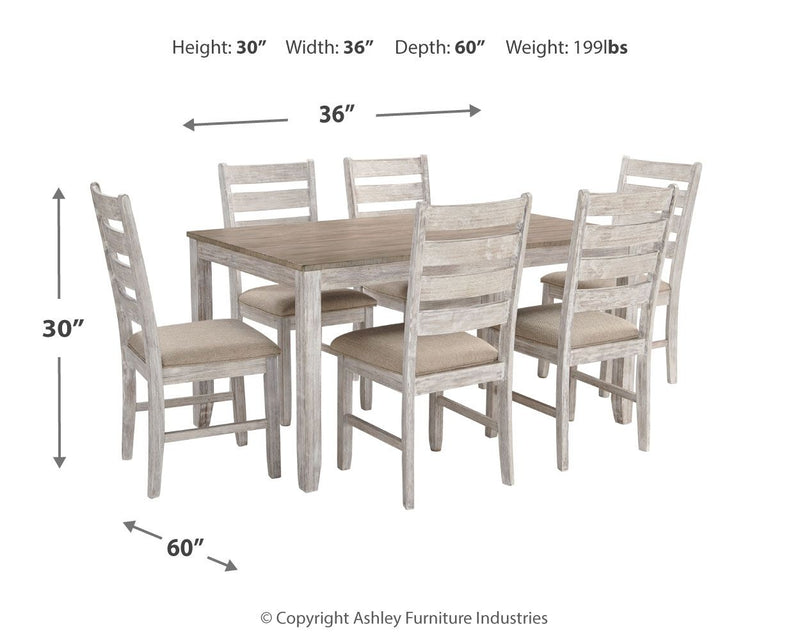 Skempton - White - Dining Room Table Set (Set of 7) - Grand Furniture GA