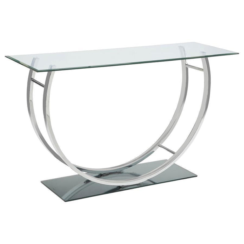 Danville - U-Shaped Sofa Table - Chrome.