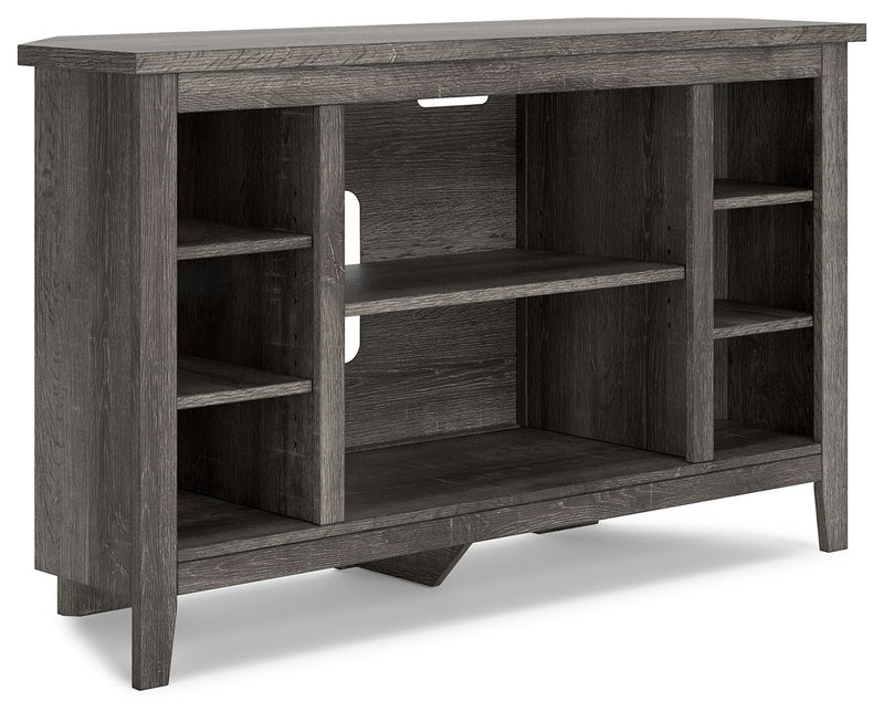 Arlenbry - Gray - Corner TV Stand/Fireplace Opt.