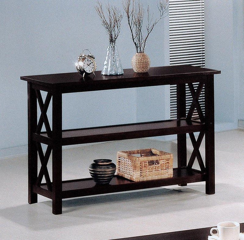 Rachelle - Sofa Table With 2-Shelf - Deep Merlot.