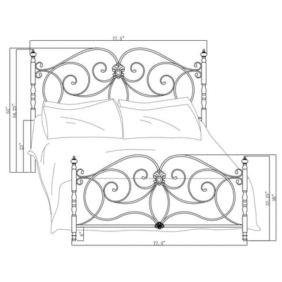 London - Metal Scroll Bed