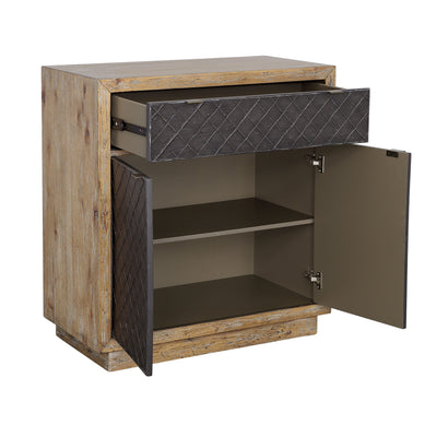 Tyler - One Drawer Two Door Cabinet - Natural & Black.