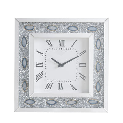 Sonia - Wall Clock - Mirrored & Faux Agate - Grand Furniture GA