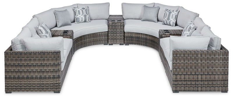 Harbor Court - Gray - 9-Piece Outdoor Sectional.