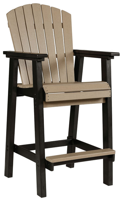 Fairen Trail - Black / Driftwood - Tall Barstool (Set of 2).