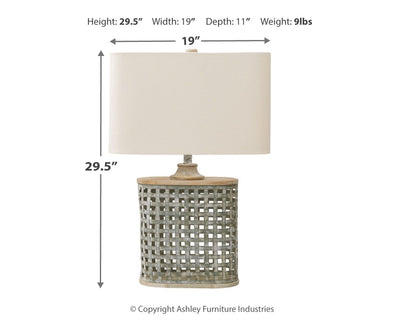 Deondra - Gray - Metal Table Lamp.