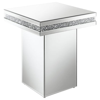 Elora - Pedestal Square Top Accent Table - Mirror.