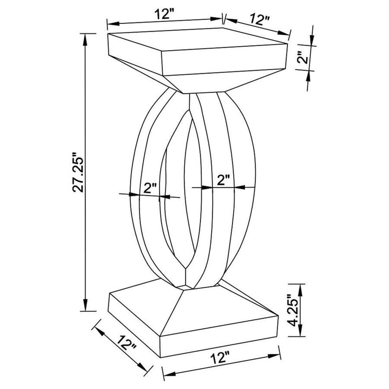 Amalia - Square End Table With Lower Shelf - Clear Mirror - Grand Furniture GA