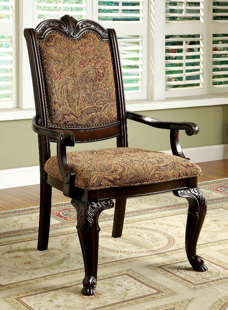 Bellagio Fabric Arm Chair (Set of 2) - Brown Cherry / Brown - Grand Furniture GA