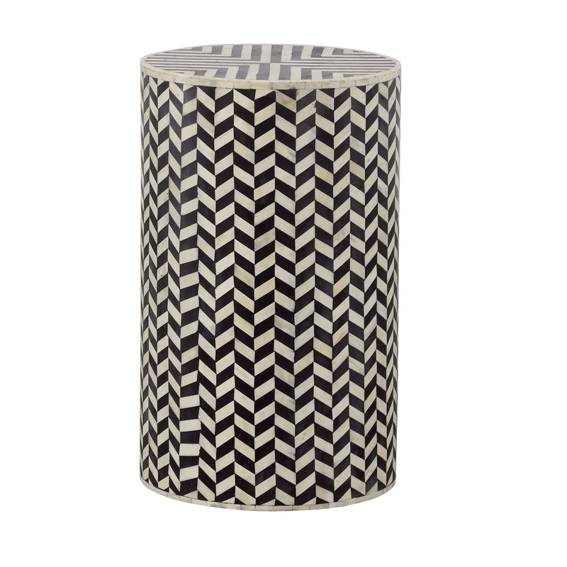 Obsidian - Accent Table - Black & Bone White