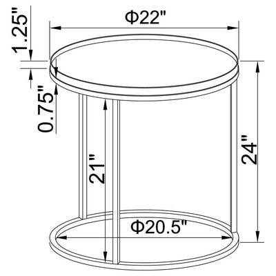 Rodrigo - Round End Table - Weathered Elm And Gunmetal - Grand Furniture GA