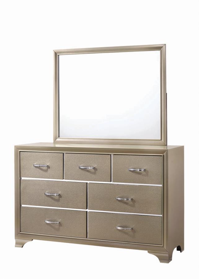 Beaumont - Rectangular Dresser Mirror - Champagne - Grand Furniture GA