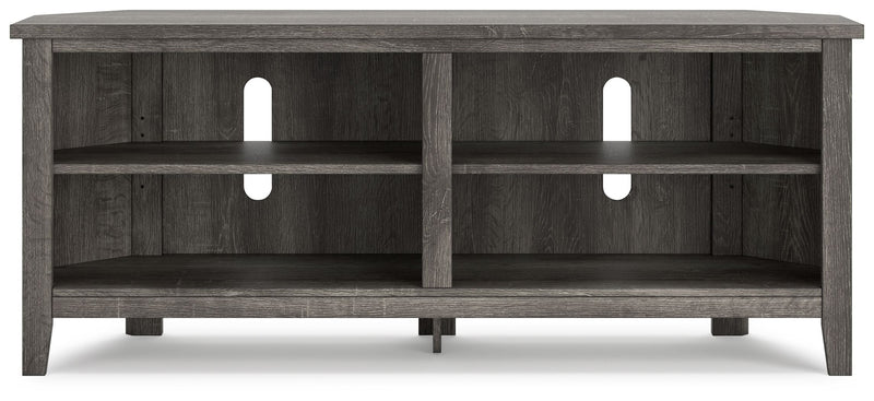 Arlenbry - Gray - Medium Corner TV Stand.