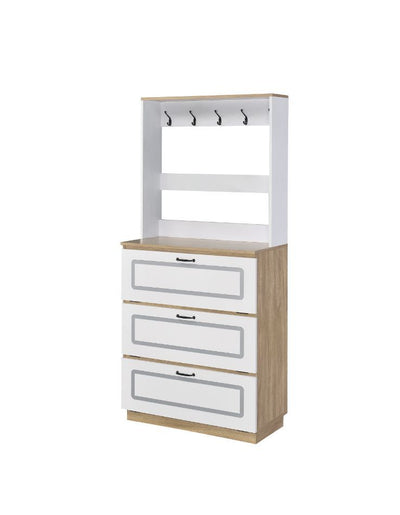 Hewett - Shoe Cabinet - Light Oak & White Finish - Grand Furniture GA