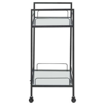 Curltis - Serving Cart With Glass Shelves - Clear and Black.