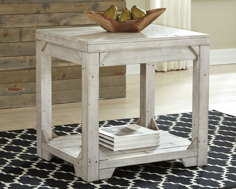 Fregine - Whitewash - Rectangular End Table.