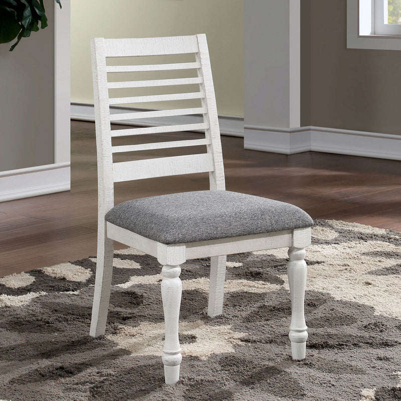 Calabria - Side Chair (Set of 2) - Antique White / Gray - Grand Furniture GA