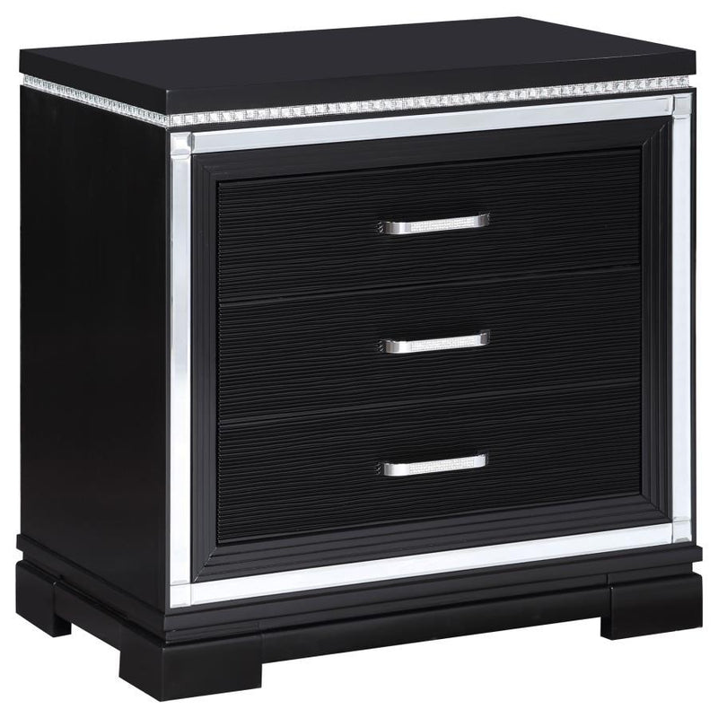 Cappola - Rectangular 2-Drawer Nightstand - Silver and Black.