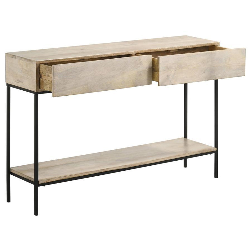 Rubeus - 2-Drawer Console Table With Open Shelf - White Washed.