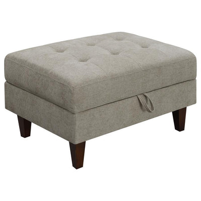 Barton - Upholstered Tufted Ottoman - Toast and Brown.