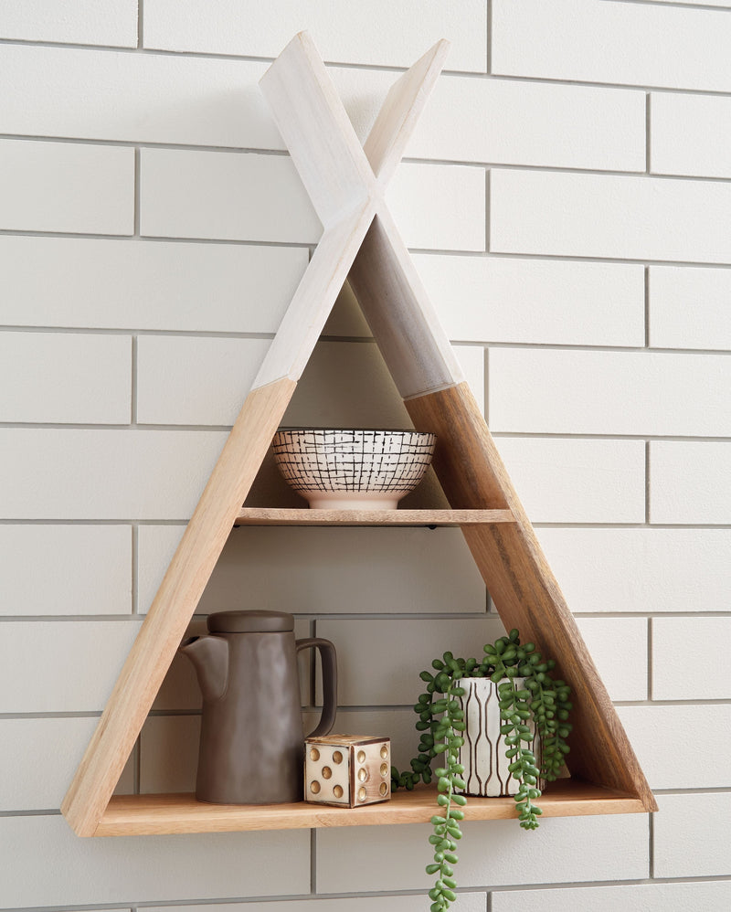 Cadelaria - White / Natural - Wall Shelf.