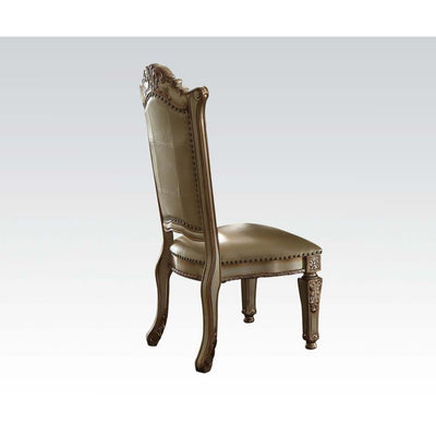 Vendome - Side Chair (Set of 2) - Bone PU & Gold Patina - Grand Furniture GA